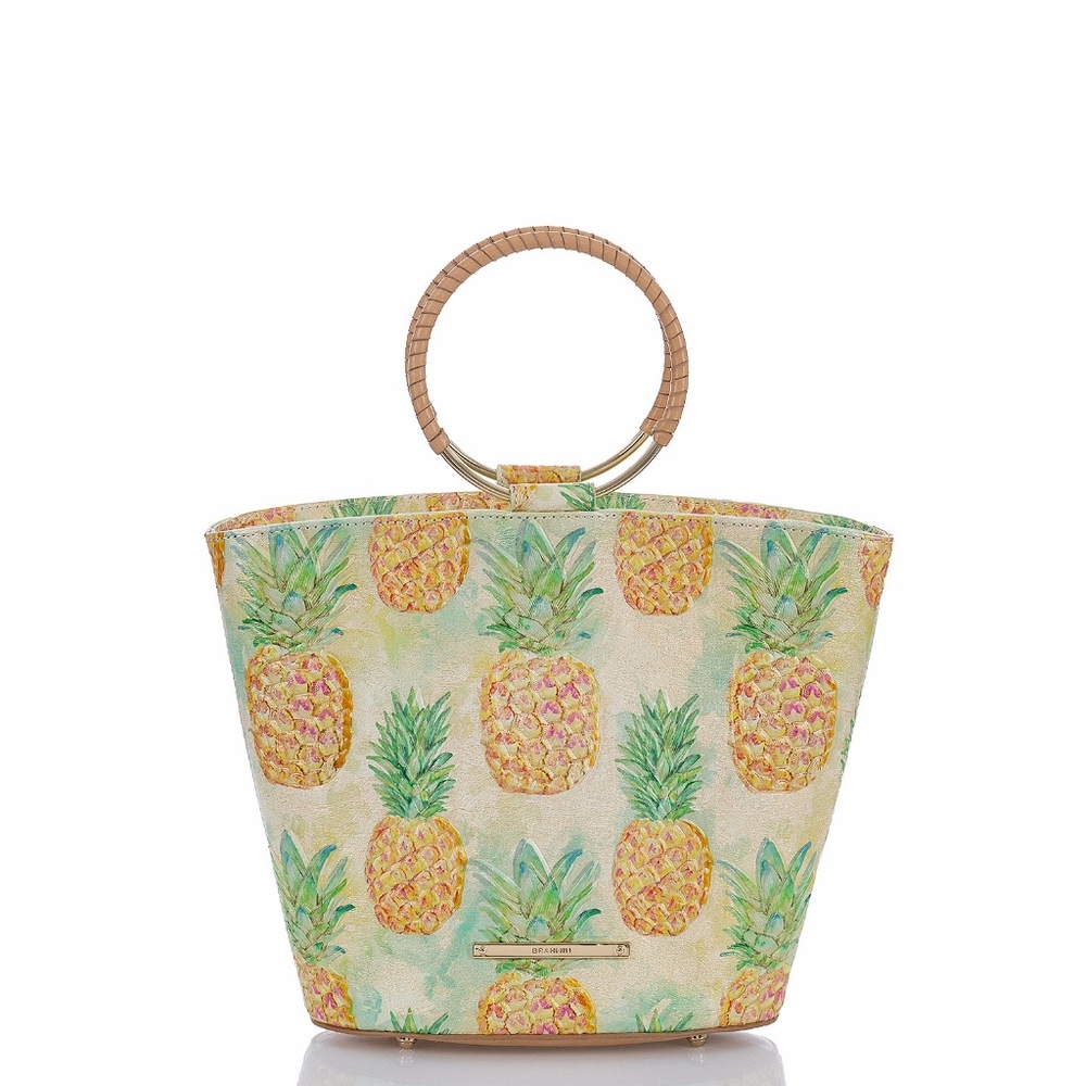 BRAHMIN MOD BOWIE PINEAPPLE EMBOSSED